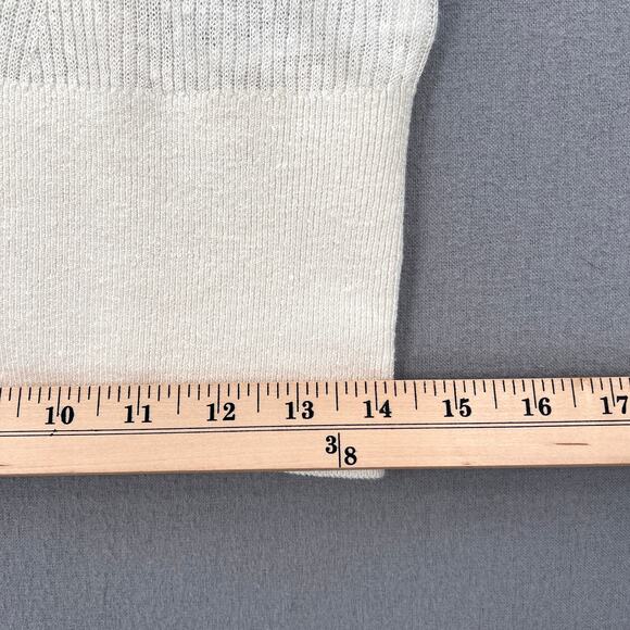 BANANA REPUBLIC Eliza LInen Blend Muscle Tank Top Small Cream Sleeveless Ribbed - Picture 13 of 14